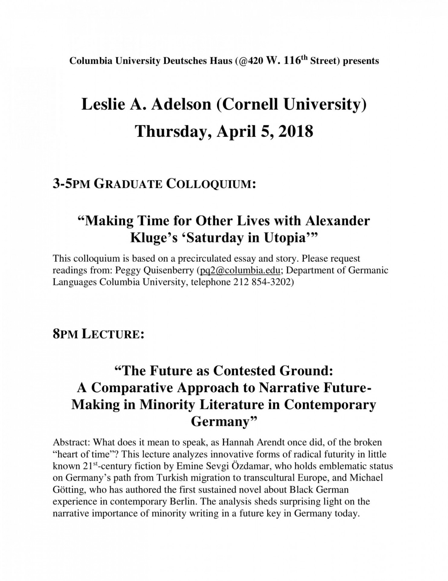 Adelson Event Poster
