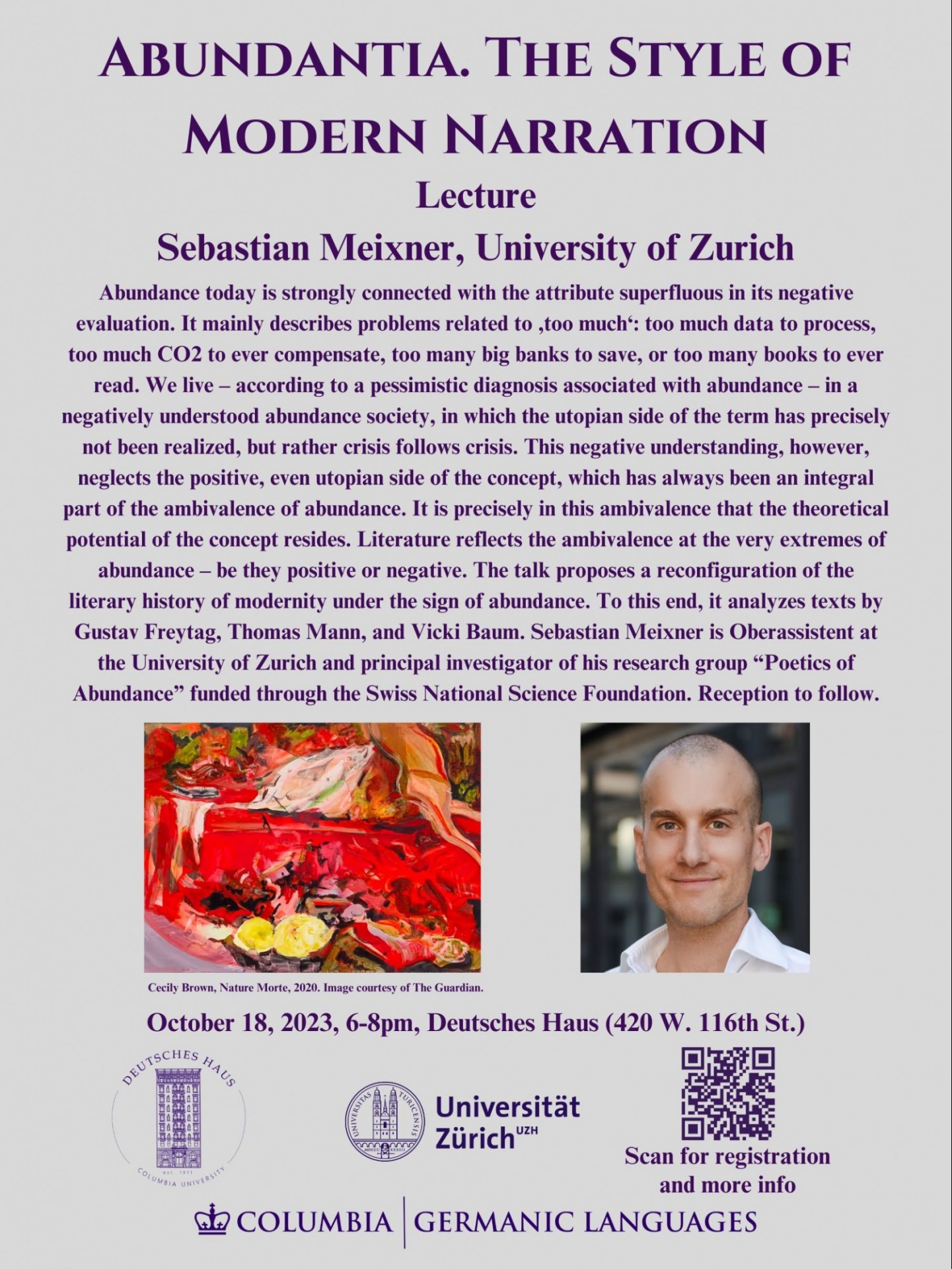 Flyer for the event with Sebastian Meixner on October 18