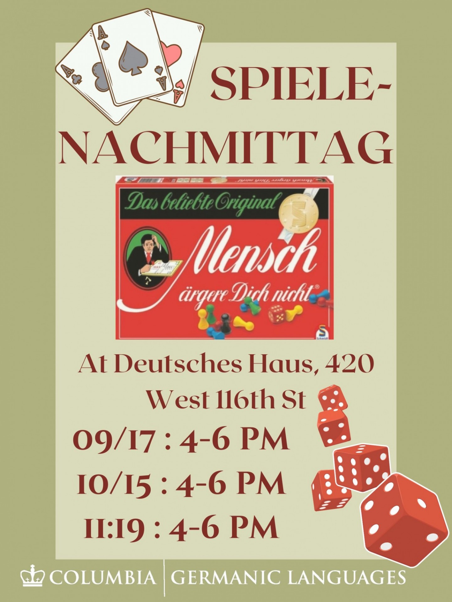 Flyer for Spiele-Nachmittag