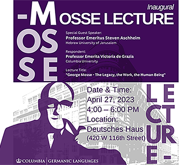 George Mosse with pipe superimposed on Mosse Building in Berlin