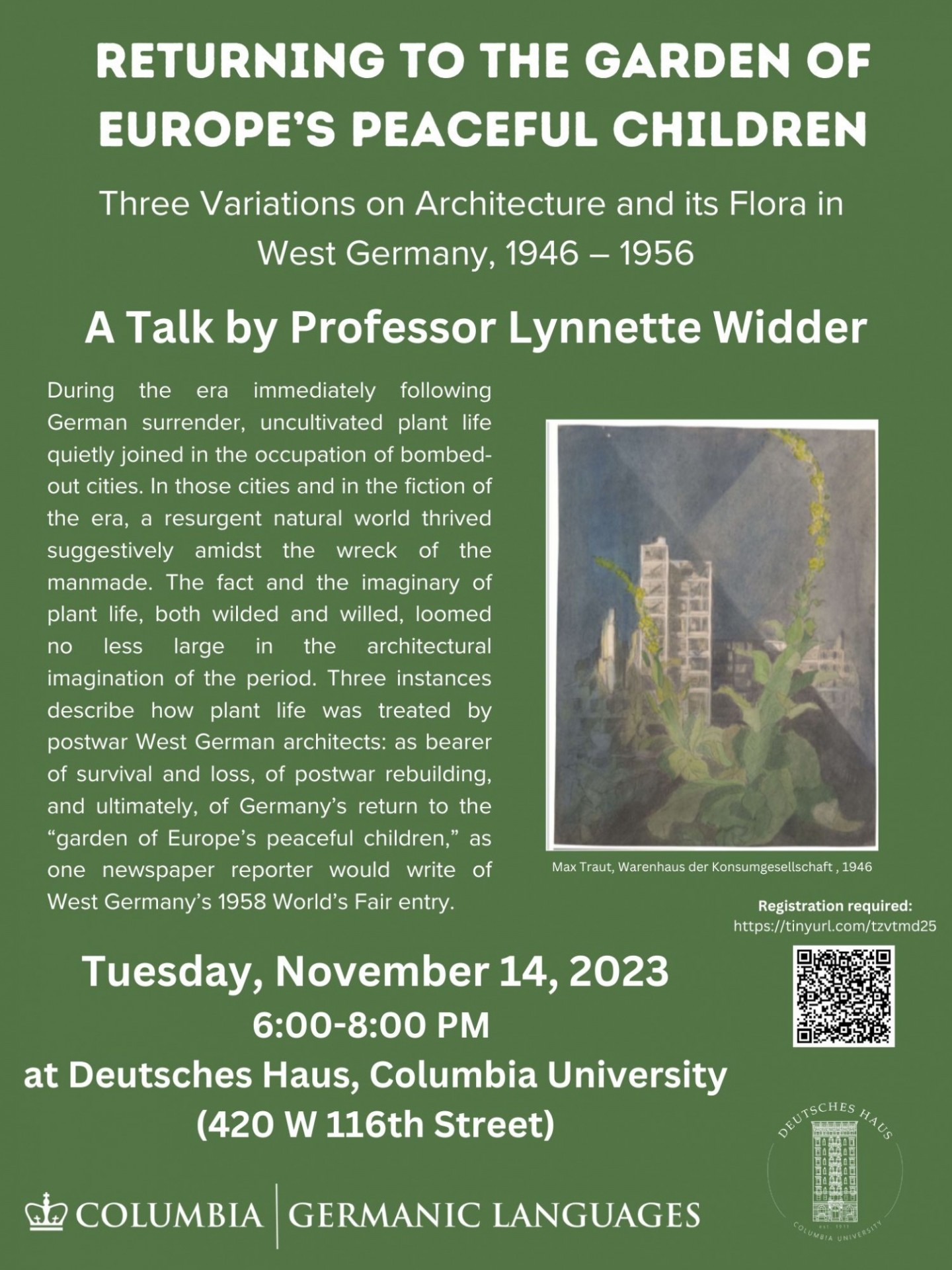 Flyer for Talk with Lynnette Widder