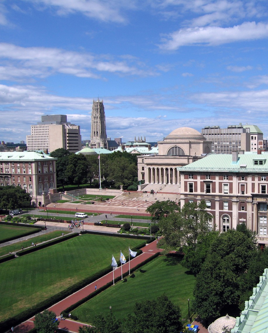 Aerial view of campus, Columbia University