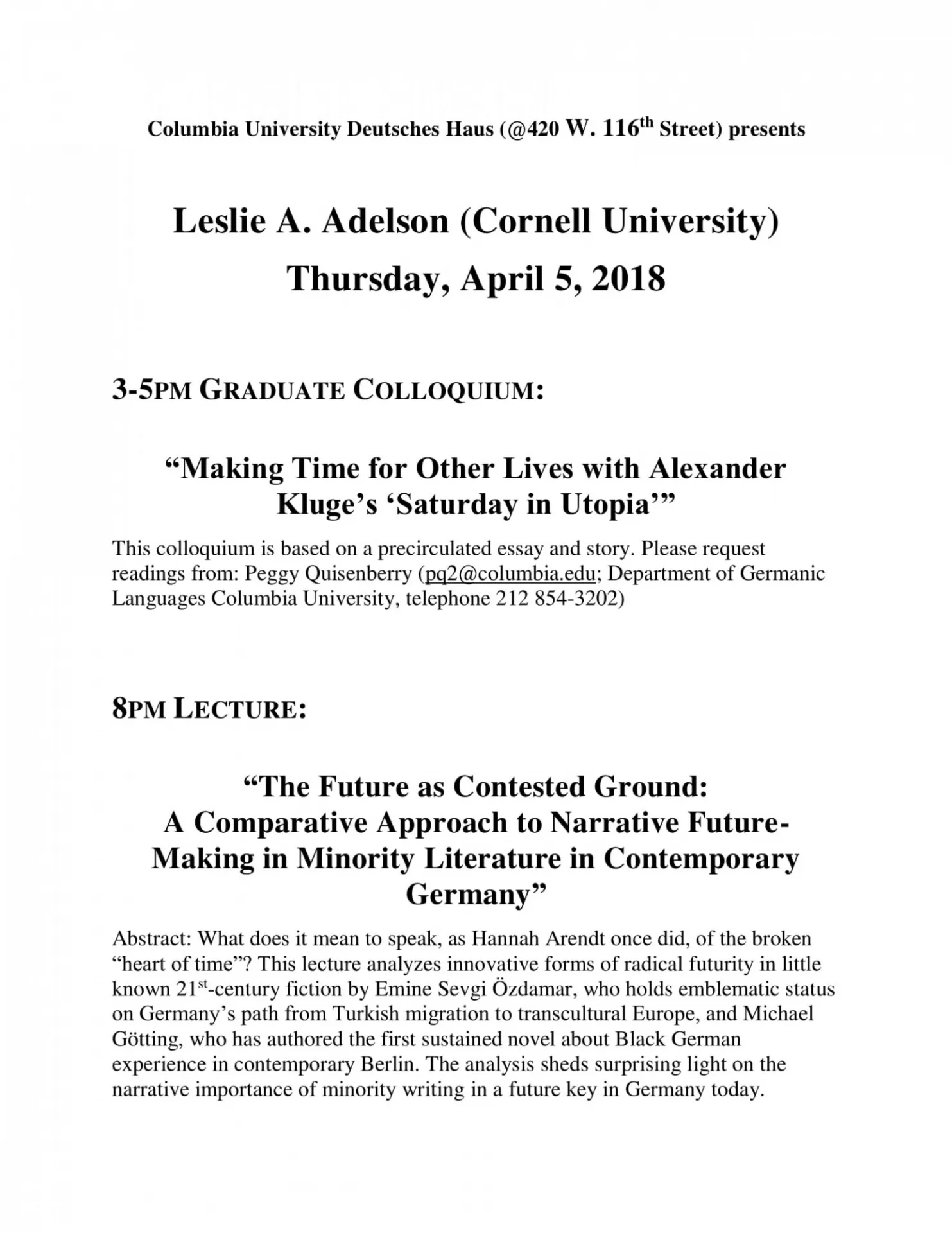 Adelson Event Poster