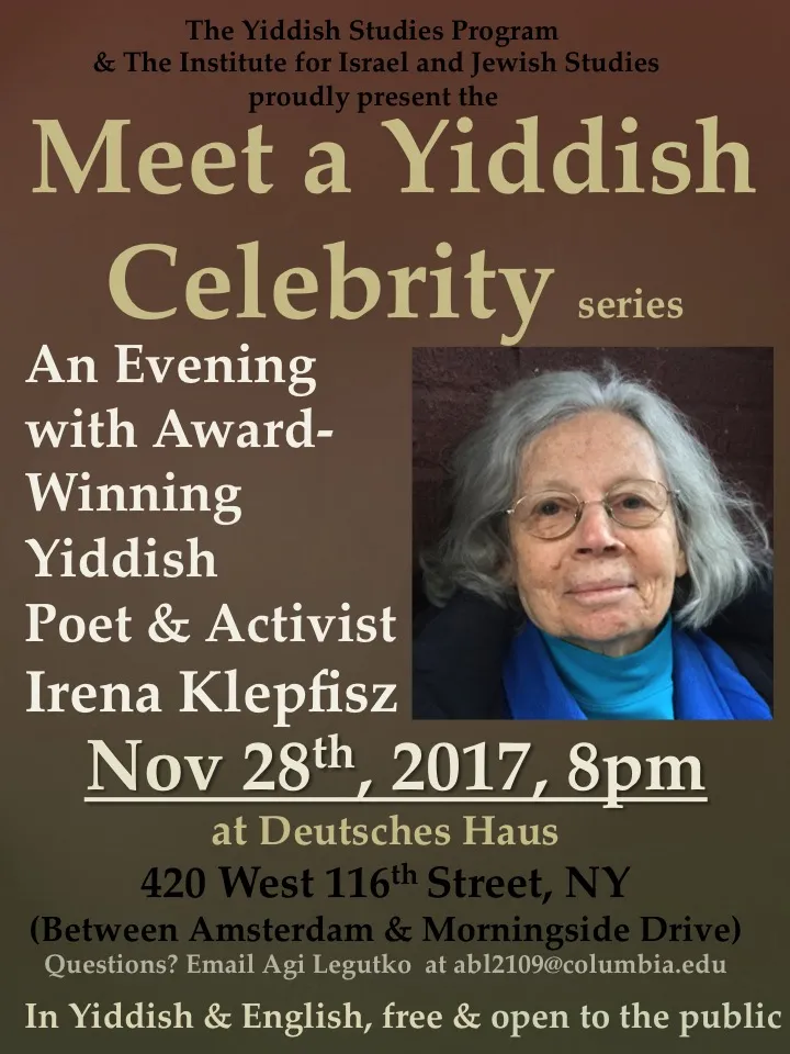 Meet a Yiddish Celebrity Irena Klepfisz